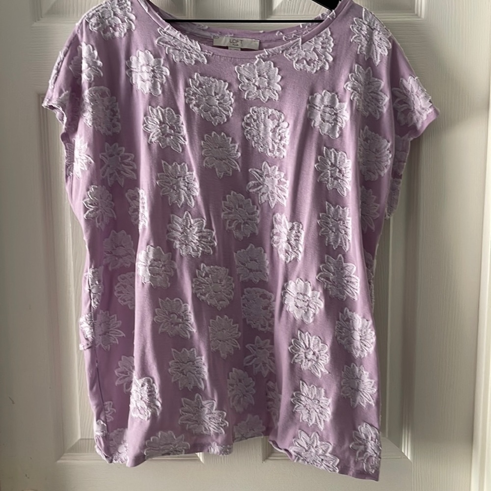 Loft Plus Lilac Floral Top
